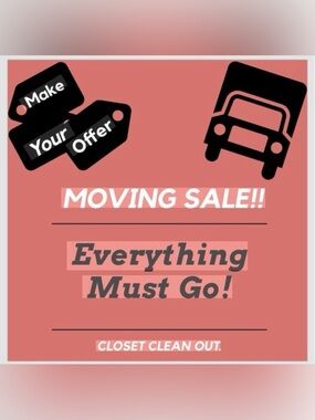 Moving Sale Graphic Poster - Pink/Terracotta
